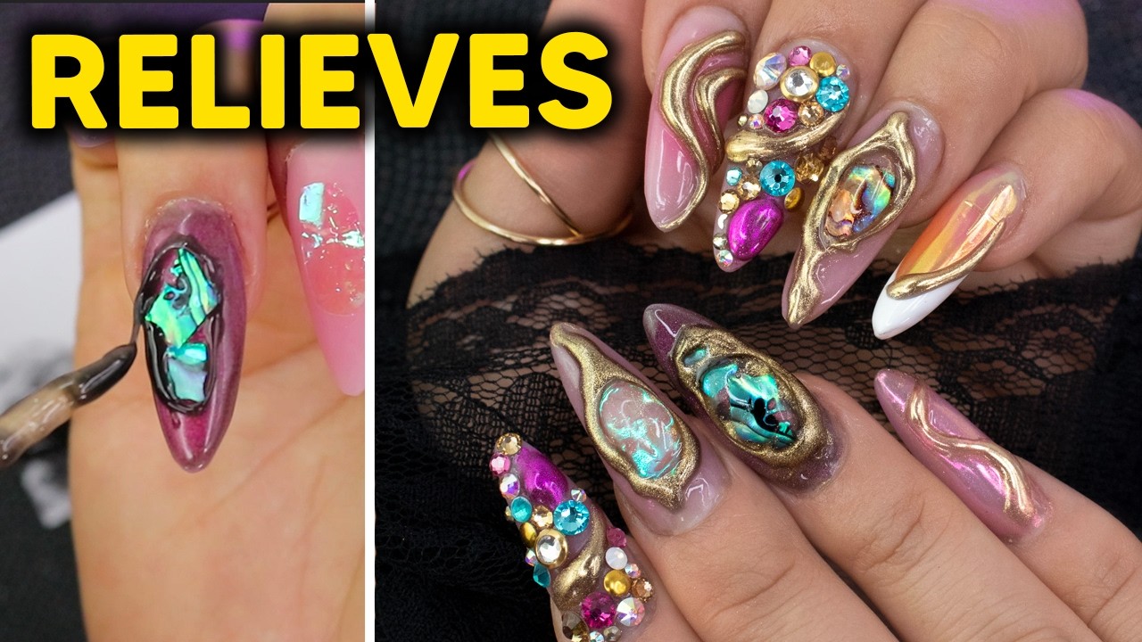 Mis UÑAS con RELIEVES y PIGMENTOS de MODA