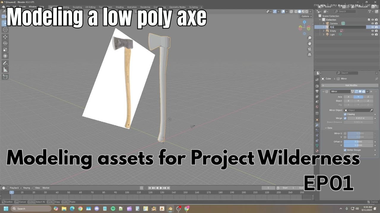 Modeling a Low Poly Axe | Raptor X | Making My Game assets 001