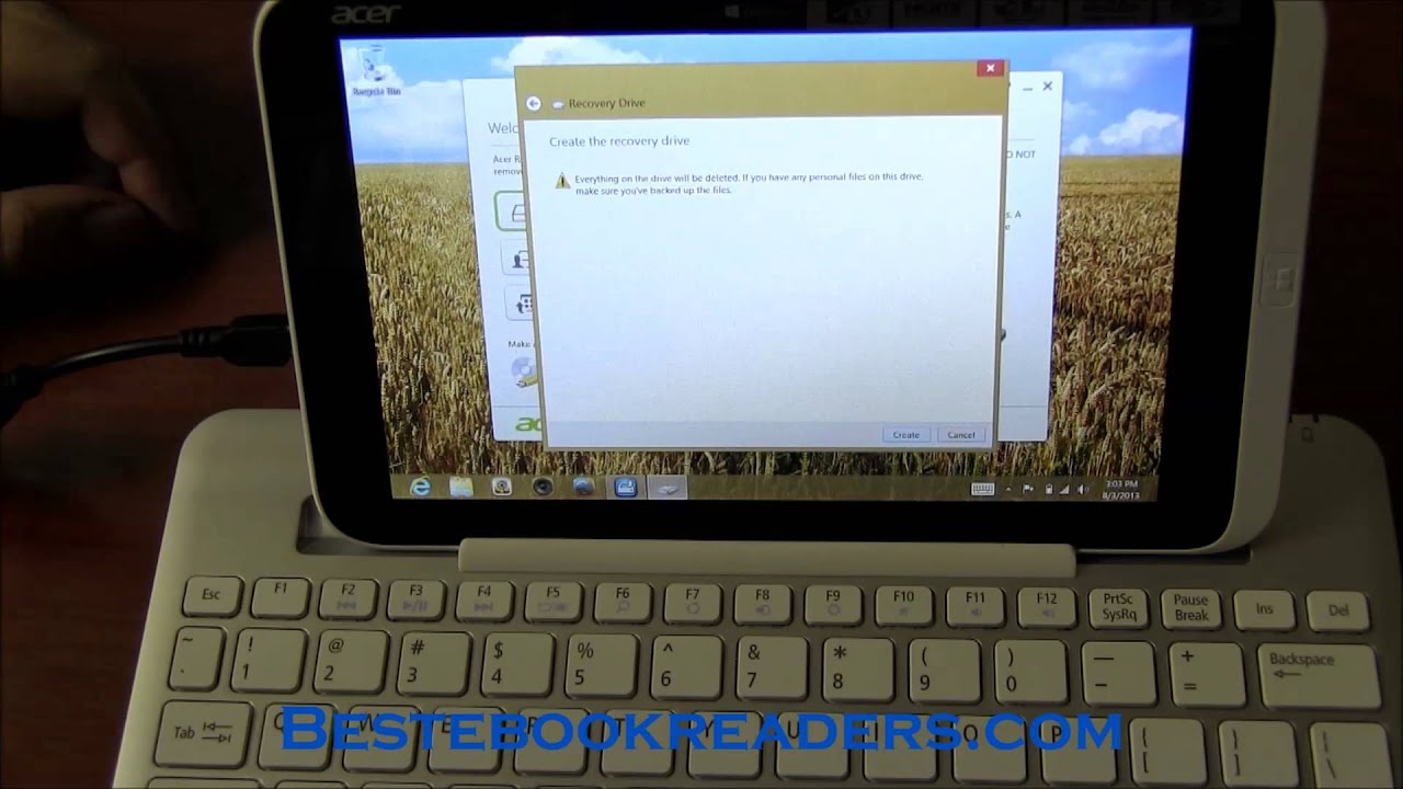 Acer Iconia W3: Making a Recovery Flash Drive