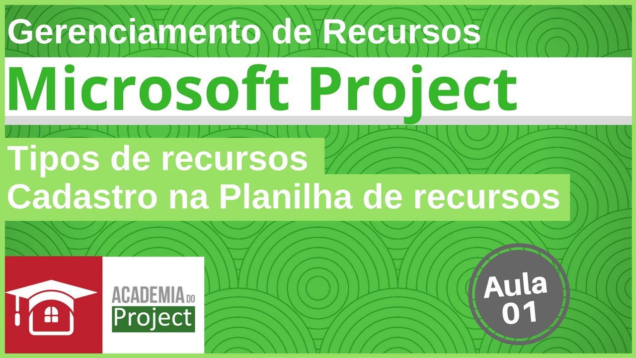 Série - Gerenciando Recursos no MS Project - Aula 1 - Tipos de Recursos e Cadastro no MS Project