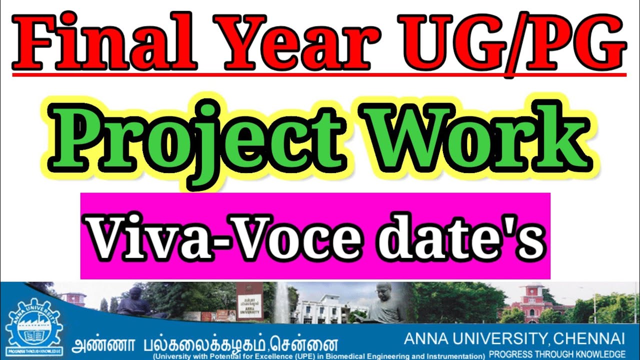 Anna University Final year UG/PG Project Work Viva-Voce date's | Anbarivu
