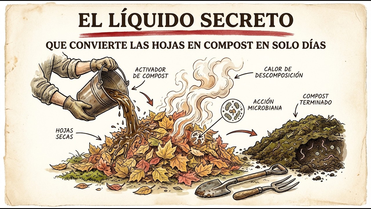 ¡El líquido secreto que convierte las hojas en compost en solo unos días!