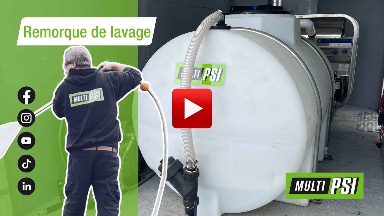 Remorque de lavage avec un réservoir 325 gallons