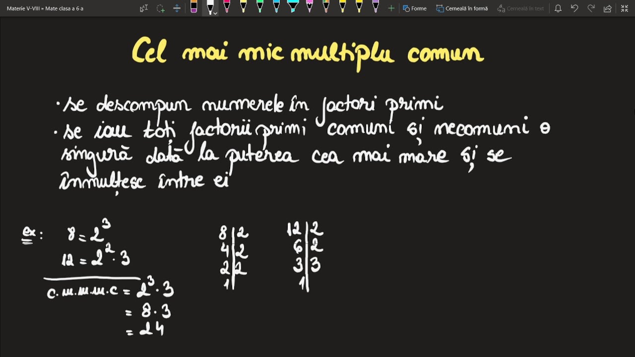 Cel mai mic multiplu comun (cmmmc) Clasa a 6 a Exercitii (Invata Matematica Usor-Meditatii Online)