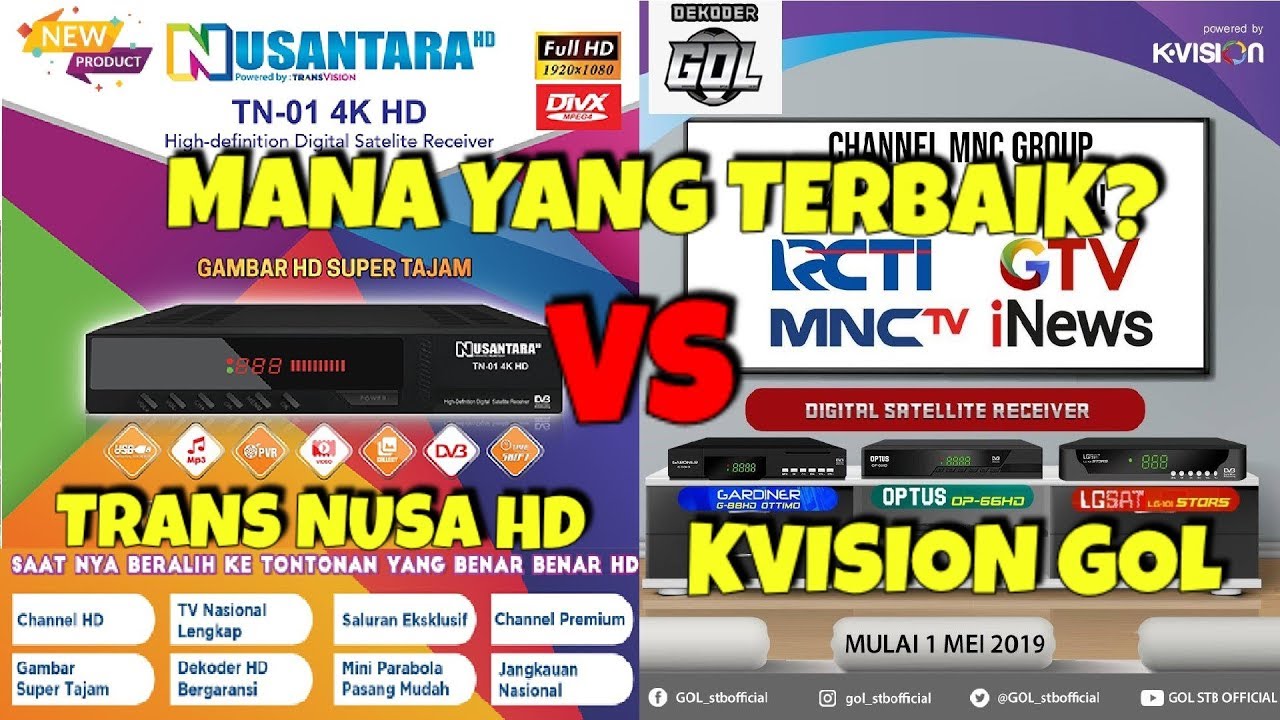 Perbandingan Kvision dan Tranvision Nusantara HD