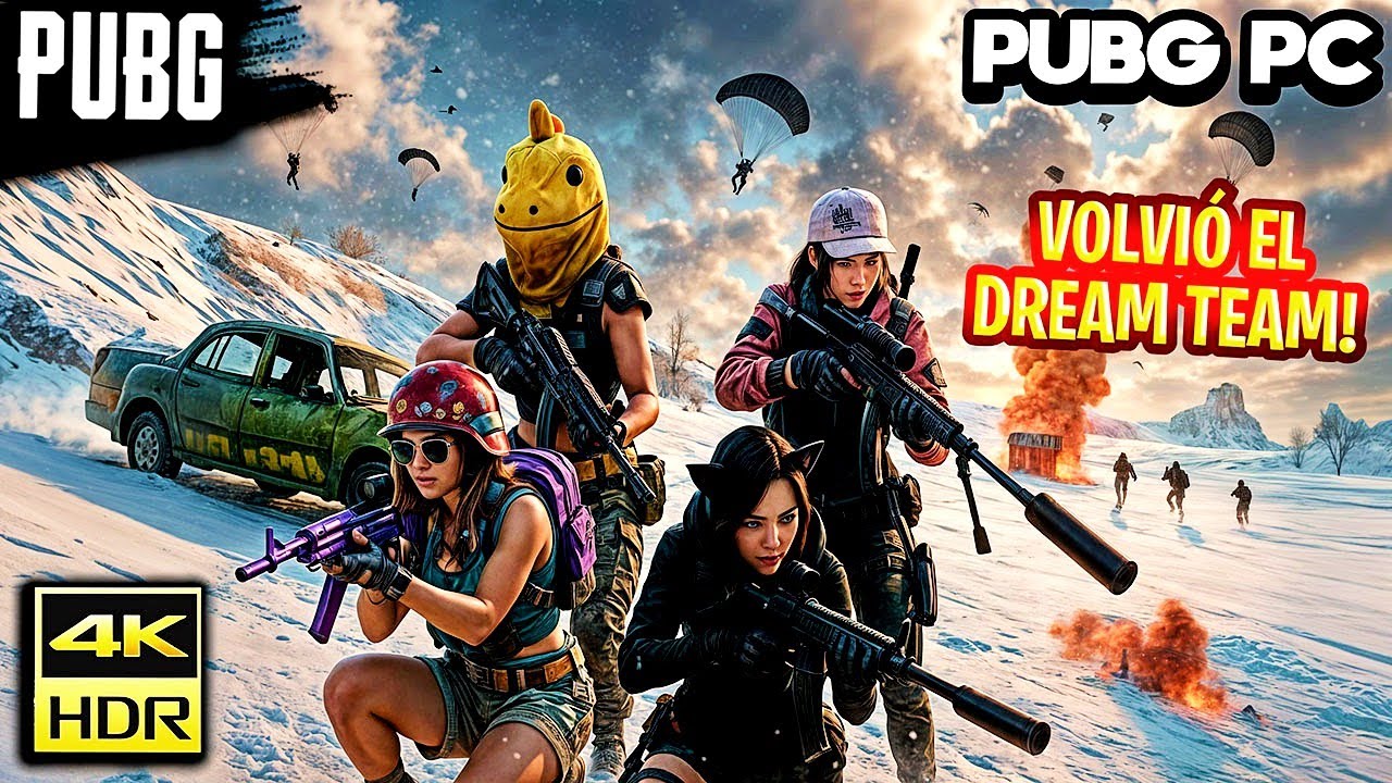 PUBG PC pero vuelve MI ANTIGUO TEAM DREAM! CYX, ZHOOP y GABYLUZ! 🥰 ASI se ve en GRAFICOS AL MAXIMO!
