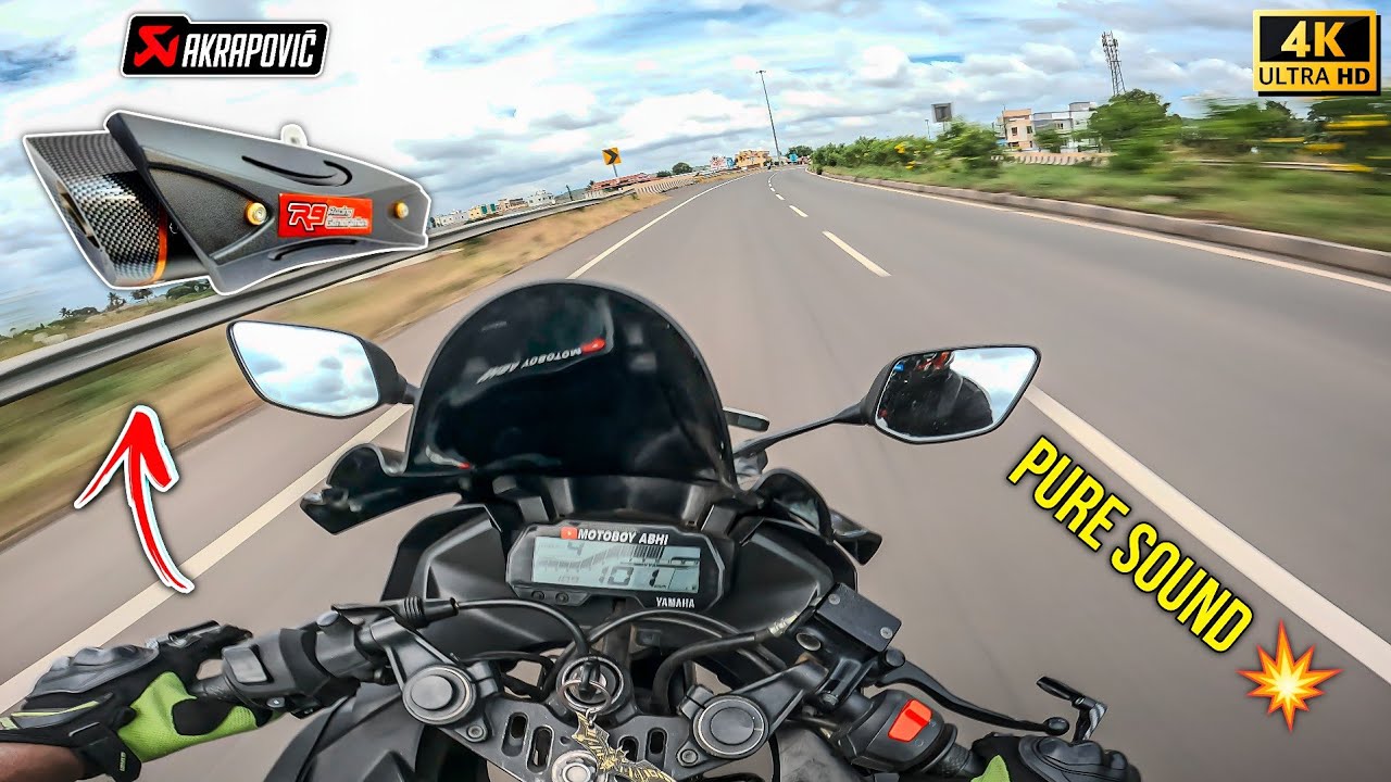 R15 V3 With AKRAPOVIC R9 EXHAUST 💥 Full Throttle On Highway 🚀 R15 V3 Full Power Test ⚡ 