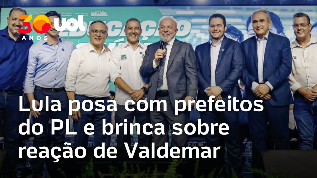 Lula com prefeitos do PL: presidente brinca que Valdemar 'vai bater neles' durante evento em Mau&aacute;