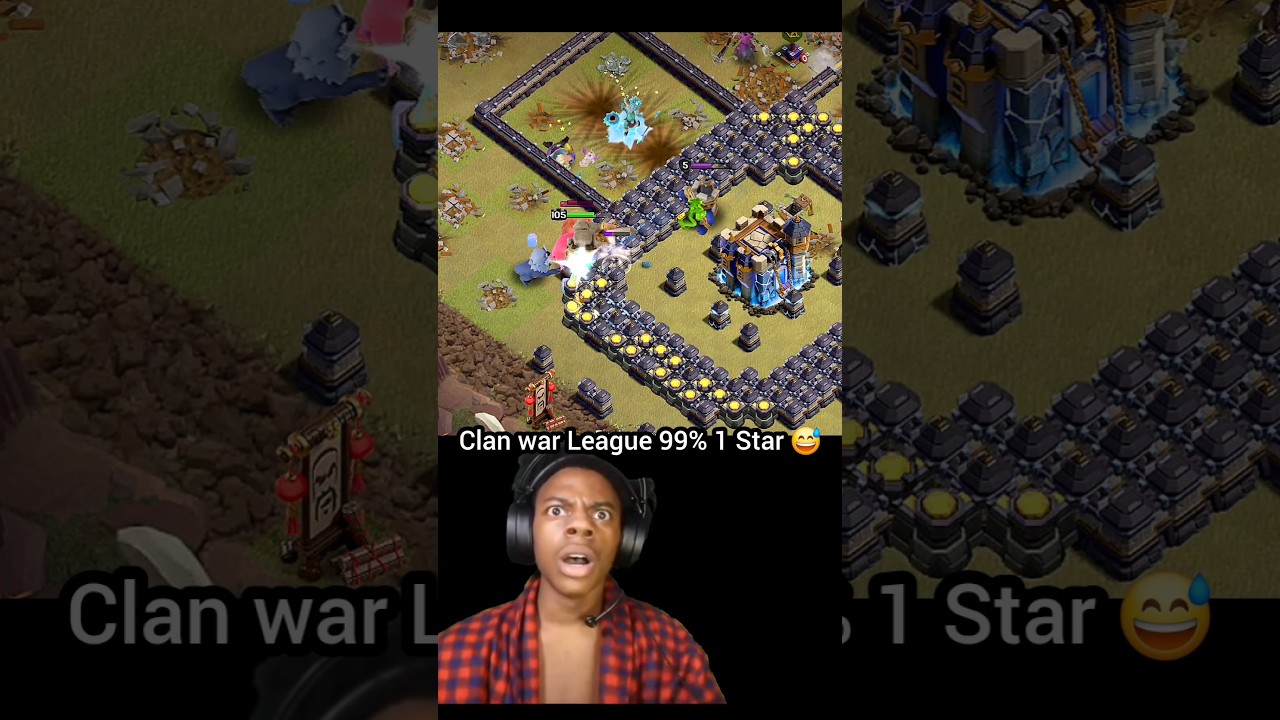 Clan war League 99% 1 STAR attack 💔😅 II Clash of clans II #shorts #clashofclans #coc