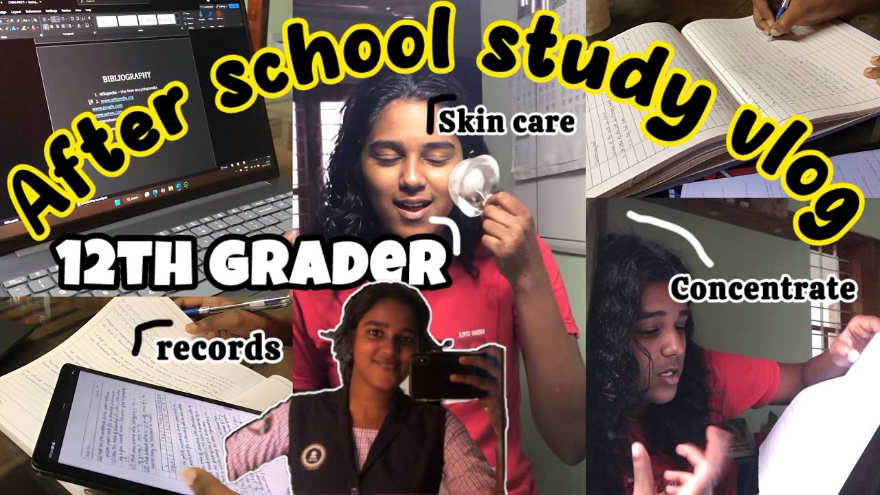 After school study vlog🥴| Records📚| projects📄| Malayalam| 12th grader | My Unscripted Diaries 💌