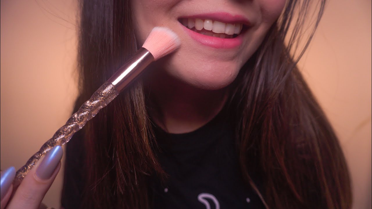 ASMR | pincel na tela e sons de boca para dormir =^.^=