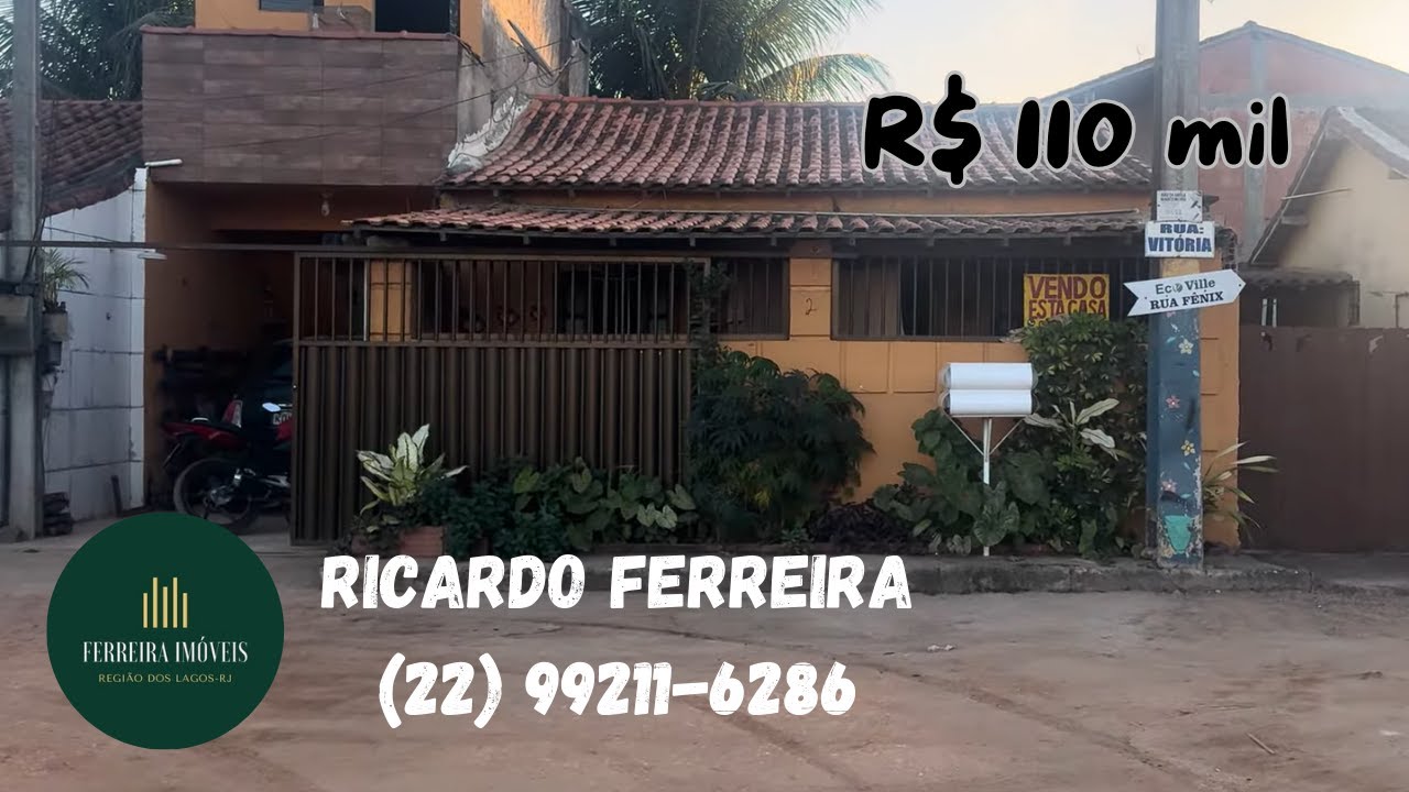 Casa e Kitnet em Unamar por Apenas R$ 110 mil! 2 Quartos, 2 Banheiros e Cisterna de 10 mil Litros!