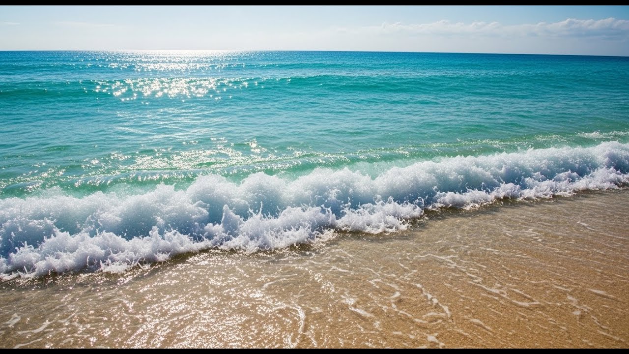 Golden Gentle Sea Wave Sounds for Deep Sleep 🌊 Natural Water Sounds for Sleep and Relaxation