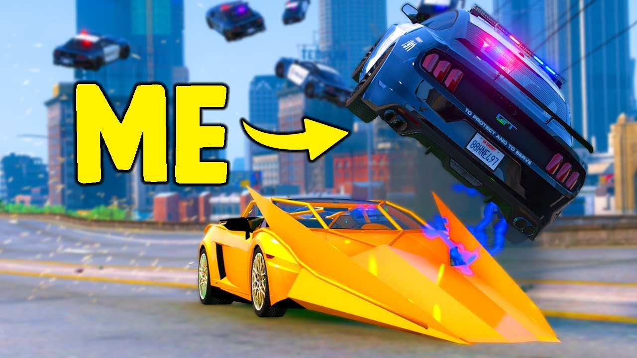 Magic Flip Car Makes Cops Fly In GTA 5 RP