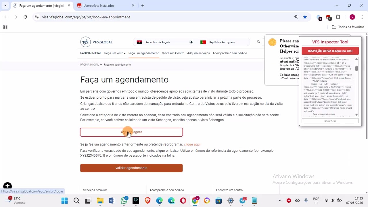VFS INSPECTOR TOOls Bot 