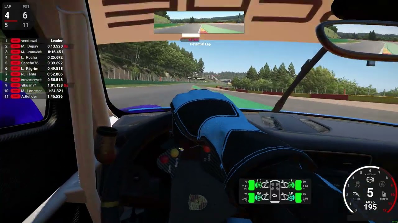 BLEH Online Race, Spa Francorchamps, 2016 Porsche 911 GT3 Cup Car, Automobilista 2