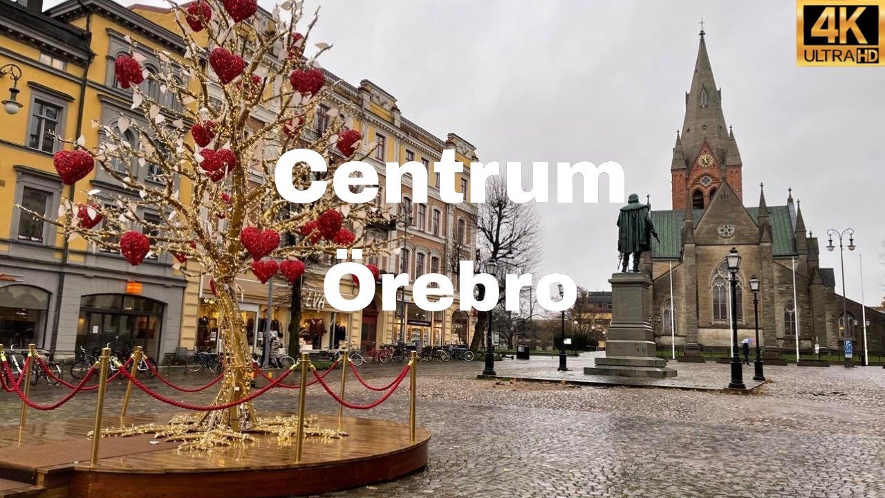 &Ouml;rebro Sweden 🇸🇪 | Rainy Day Walk | City Centre Walk | City Walking Tour |4K HDR