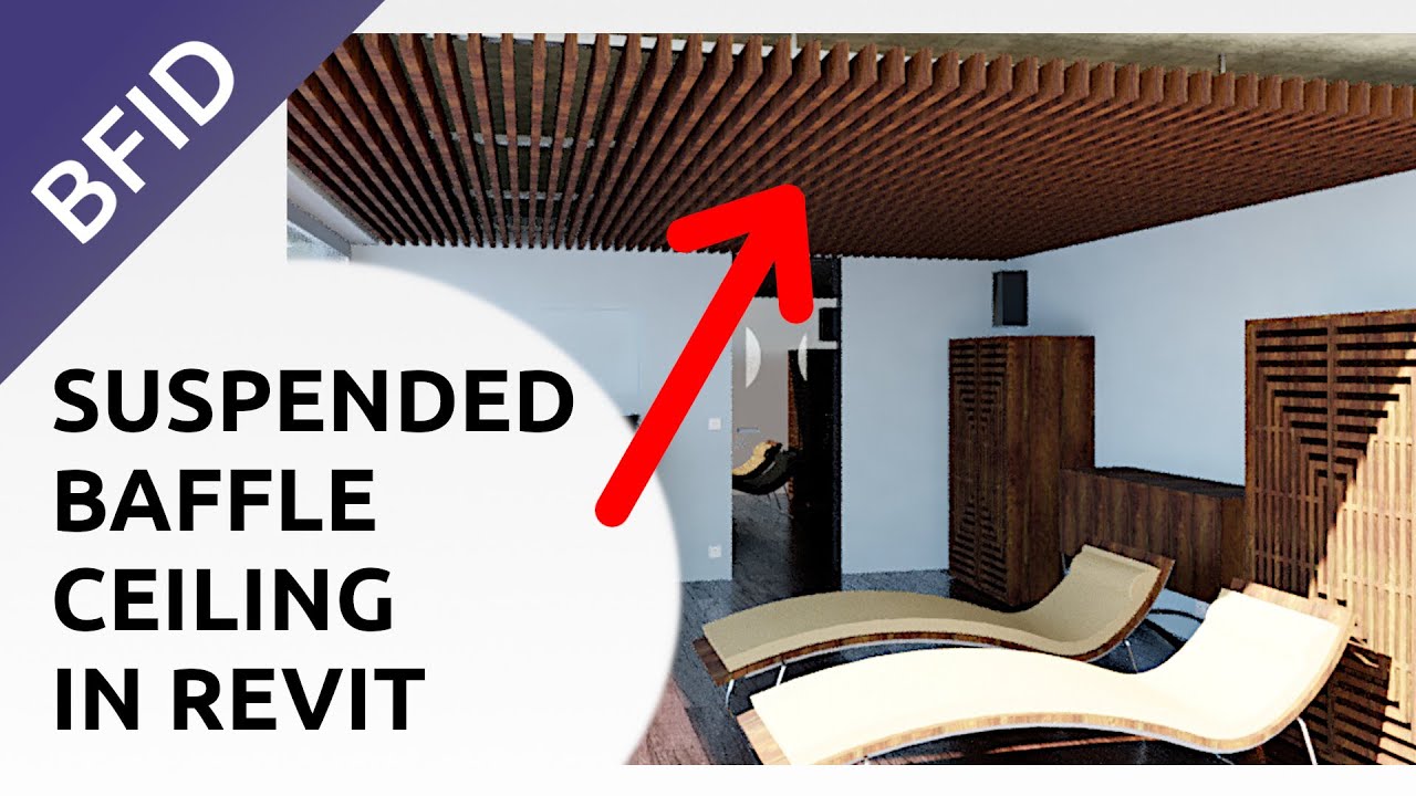 Suspended Baffle Ceiling in Revit with Lindner Parametric Family | Rectangular Footprint