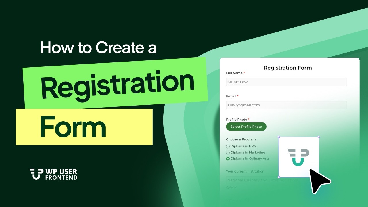How to Create a WordPress Registration Form | WP User Frontend Pro