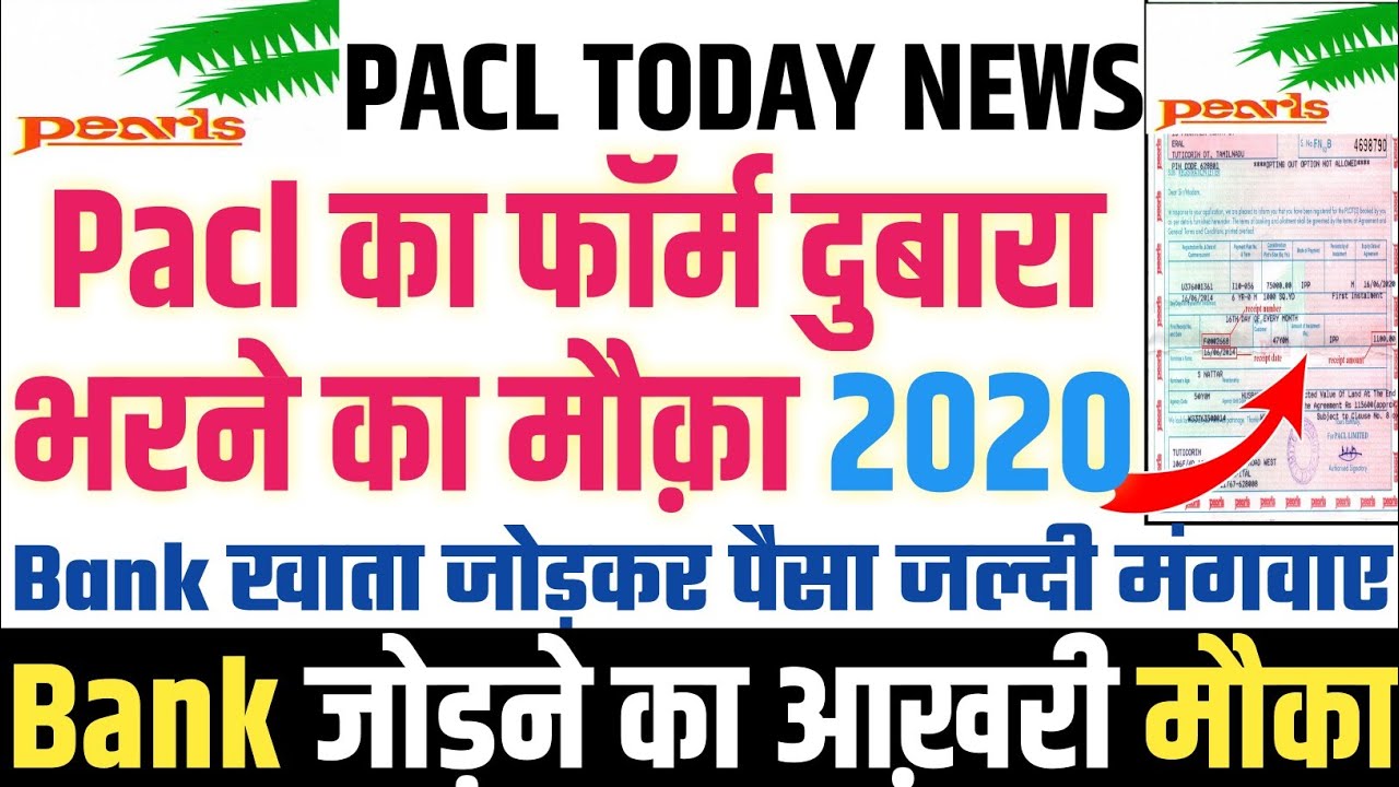 Pacl का दुबारा फॉर्म भरा जा रहा है 2020 Pacl News, Pacl Latest News, Pacl Today Refund News, #PACL