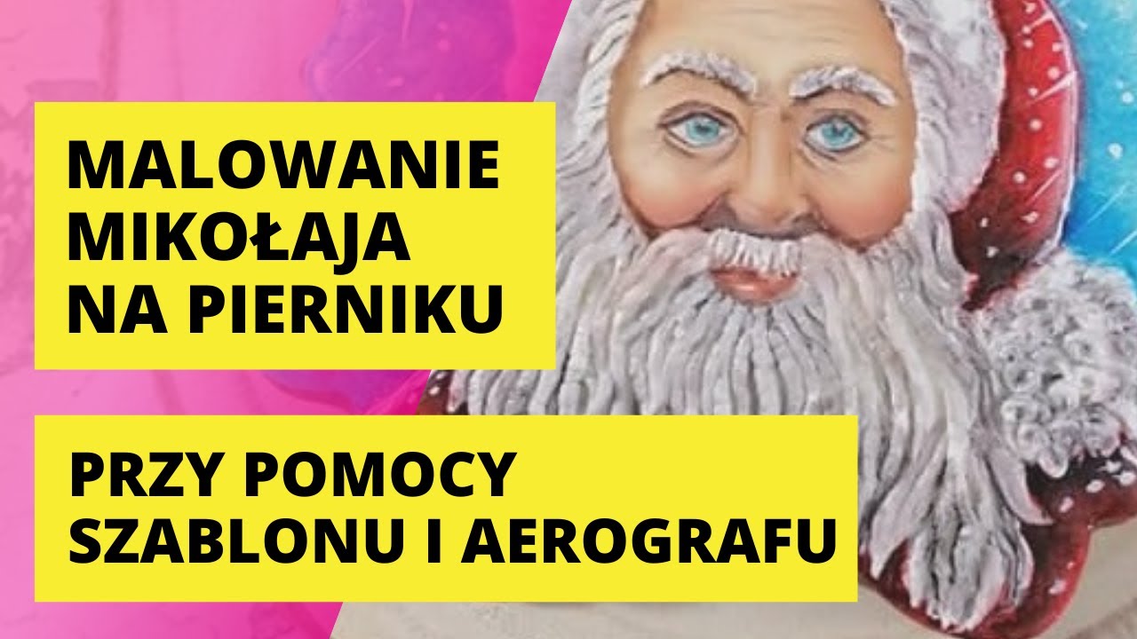 Jak namalować piernik z Mikołajem przy pomocy szablonu i aerografu