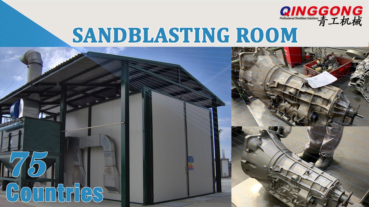 The application Industries of sandblasting room | Sand blasting room working video