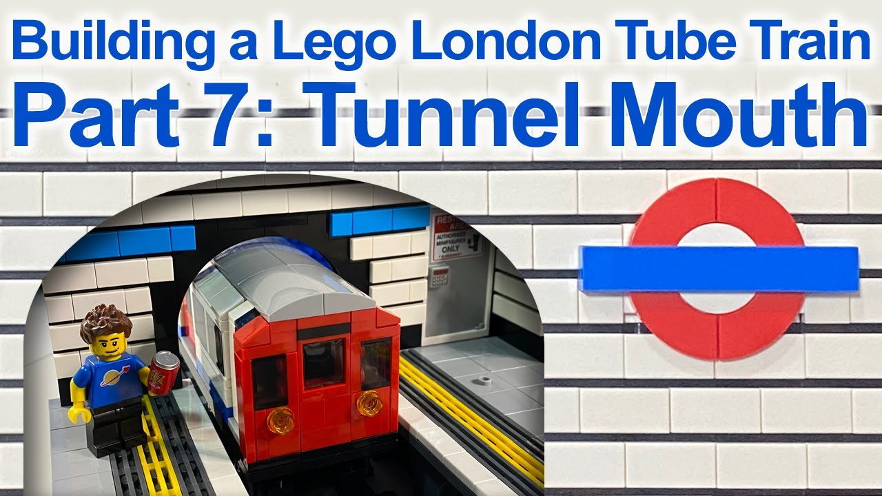 Lego Tube Train Station MOC part 7 - Station tunnel mouths