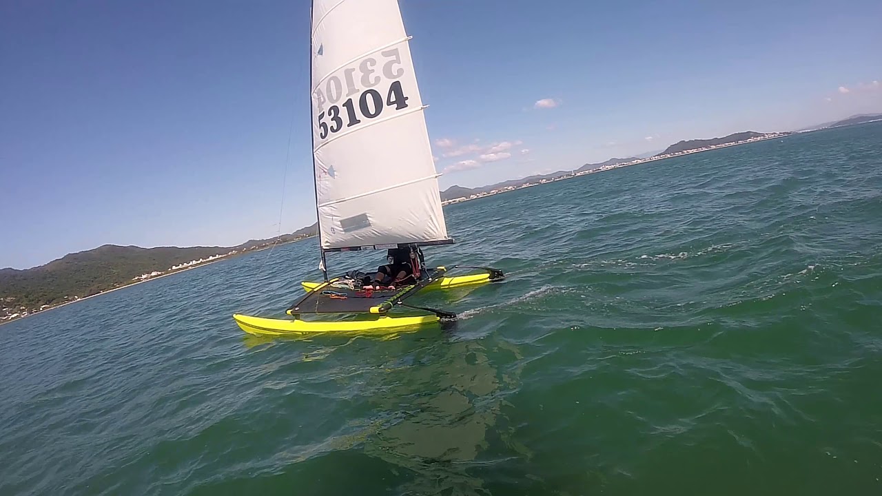 Aprenda a velejar e a manter um Hobie cat 14 em Florianopolis, Santa Catarina, Brasil