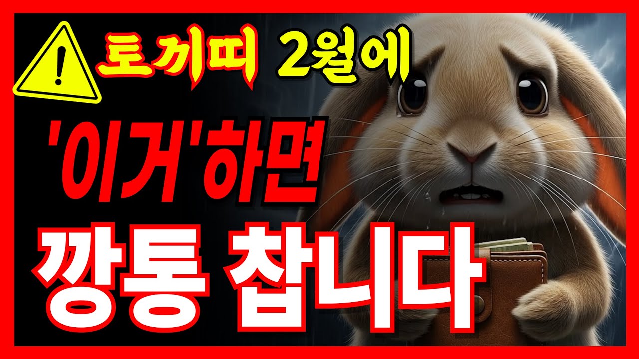 (안돼요!) 토끼띠 여러분, 2월에 '맘놓고 있다가' 전 재산 다 날립니다