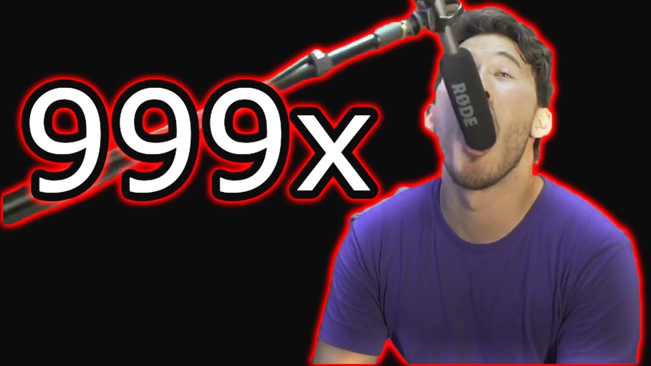 markiplier getting attacked by his mic 999x speed meme
