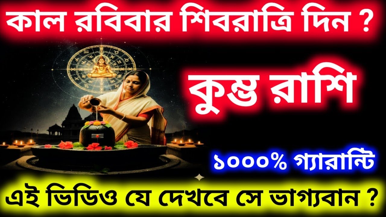 কাল রবিবার শিবরাত্রি দিন কুম্ভ রাশি এই ভিডিও দেখলে আপনি ভাগ্যবান ১০০০% গ্যারান্টি ?