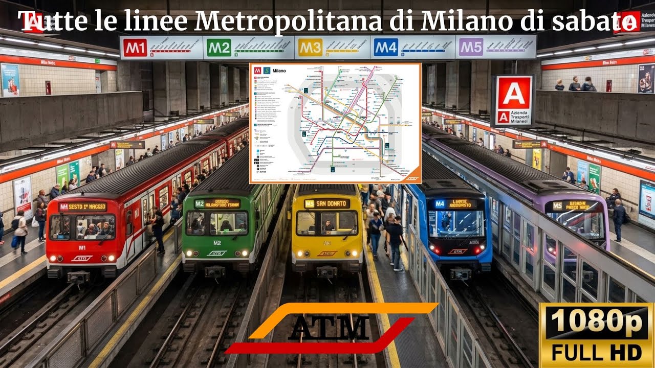 🚇 Tutte le linee della metropolitana di Milano 🔴🟢🟡🔵🟣  in 1 giorno di sabato