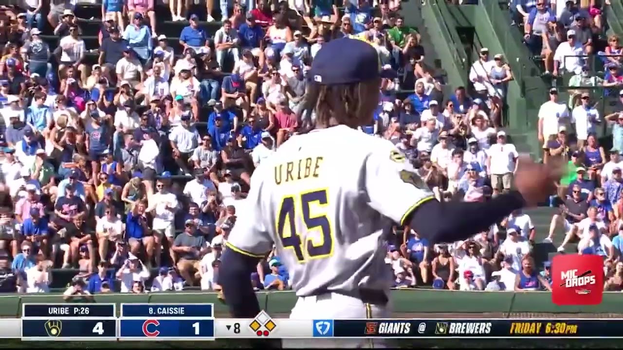 Abner Uribe was FIRED UP to maintain the Brewers lead in the 8th 🔥