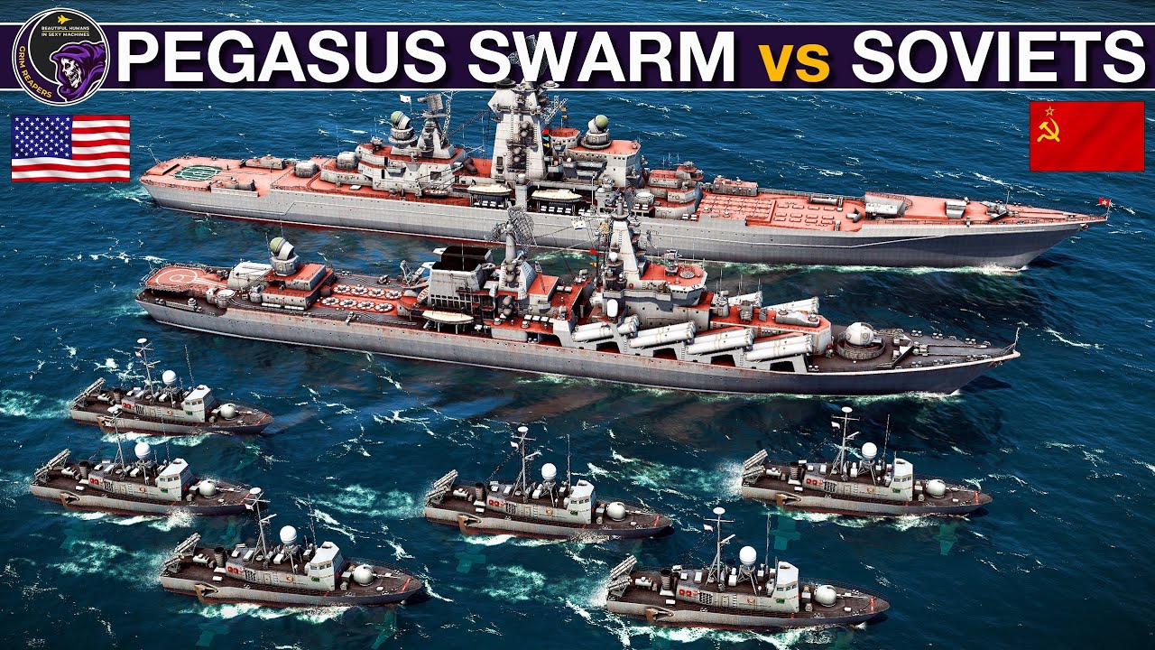 1980's US Pegasus Hydrofoil Swarm vs Soviet Kirov Battlecruiser & Slava Cruiser | Sea Power