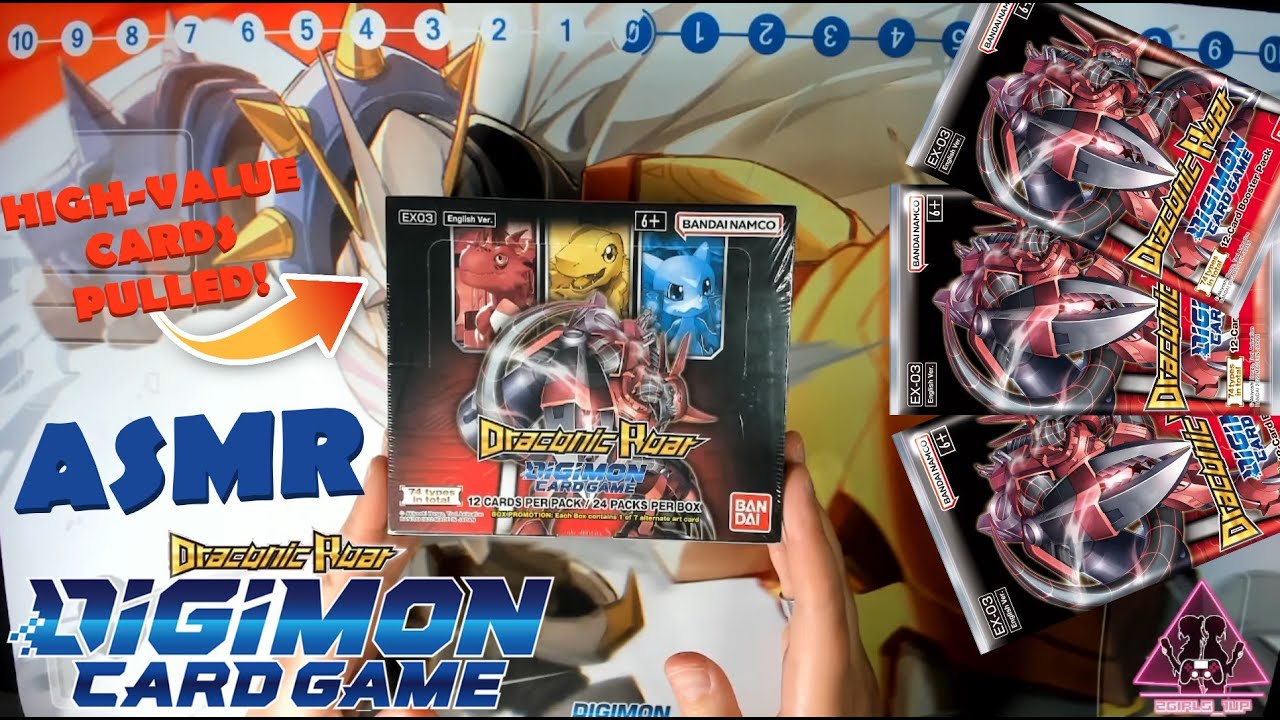 #ASMR | HIGH-VALUE BOX!! 🐉 Digimon Card Game: Draconic Roar 🐲#Digimon