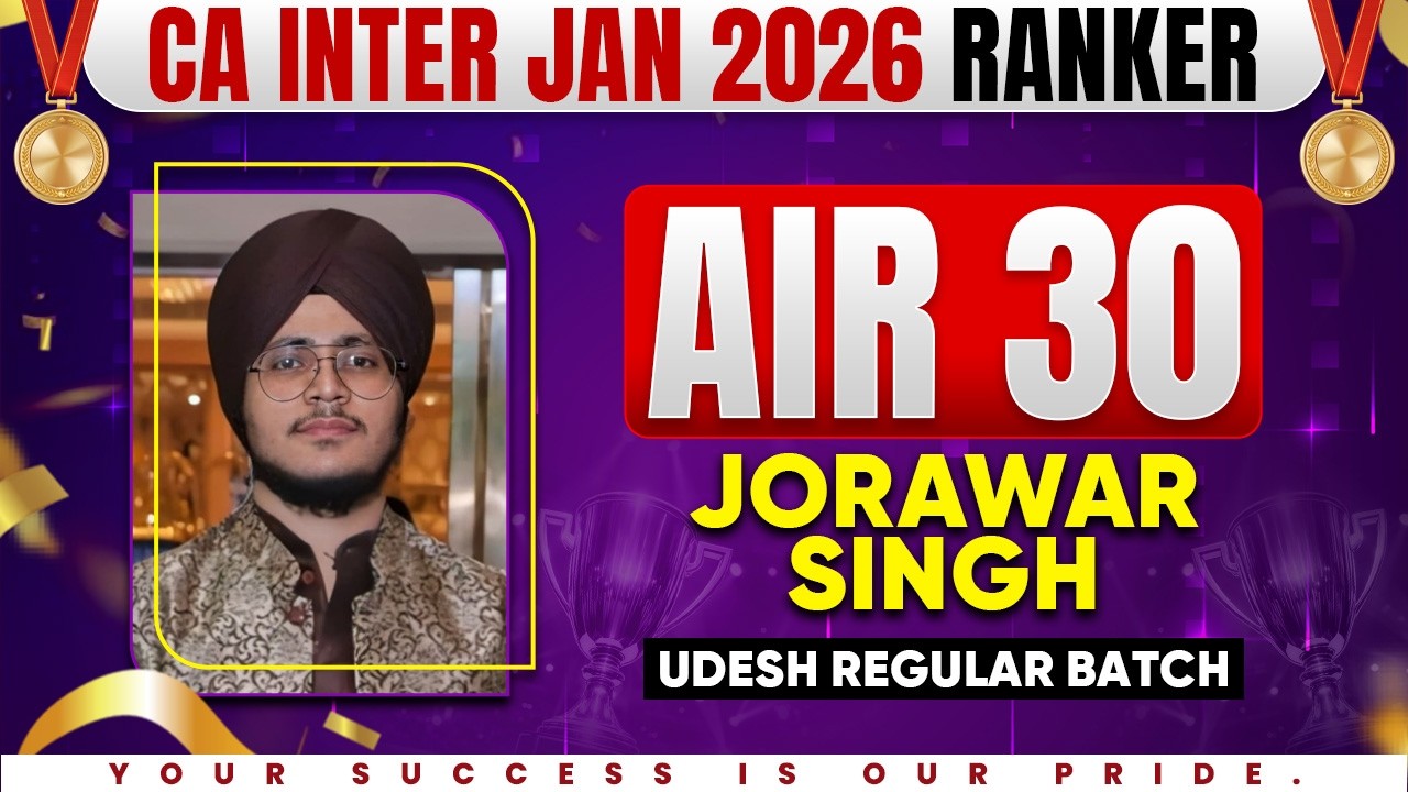 🥇CA Inter Result Jan 26 | CA Inter AIR 30 - Jorawar singh | CA Inter 2026 | CA Inter Success Story