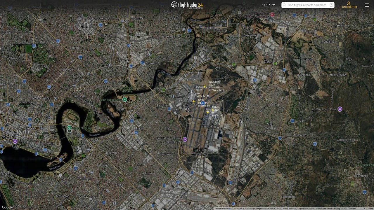 Perth YPPH Flightradar24 Livestream with Live Air Traffic Control 5/02/2026