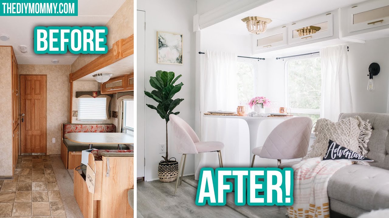 RV Renovation Before & After Vintage Glam Makeover! | Our DIY Camper 2 | The DIY Mommy