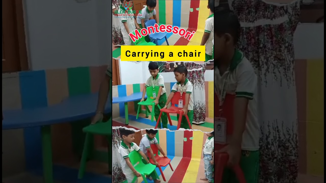 MONTESSORI CHAIR ACTIVITY| PICK UP, CARRY, PUT DOWN | GLEANBURNIE SCHOOL #montessori #school