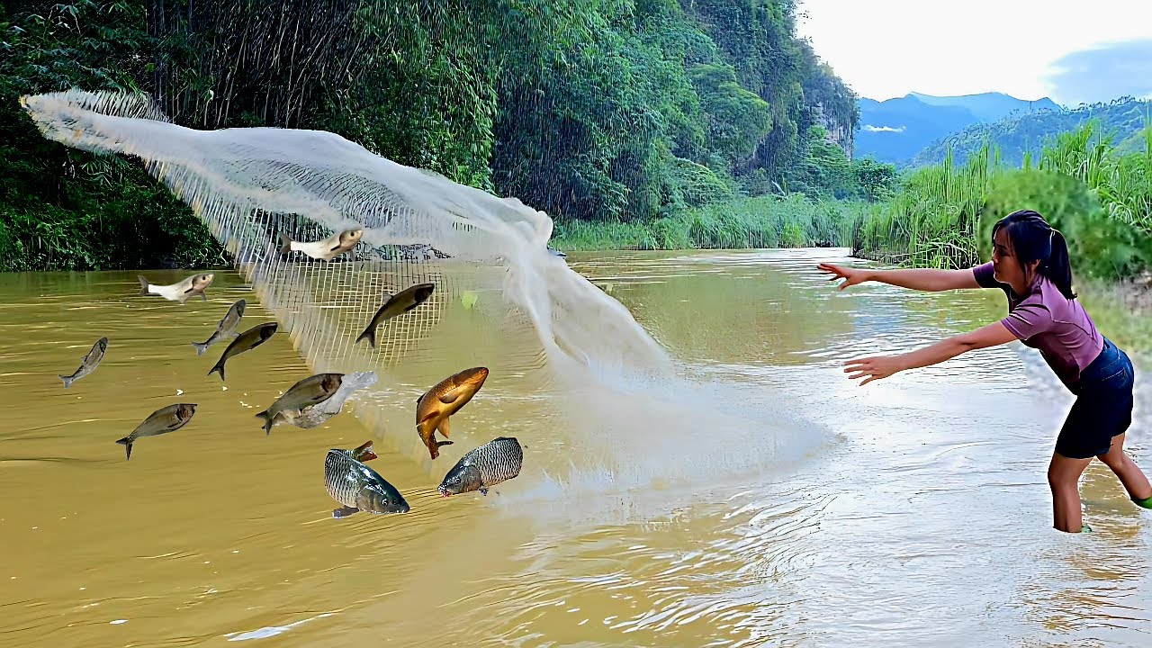 A big hit, harvesting the fish during the flood season, caring for pets | Diep sister of Bac.