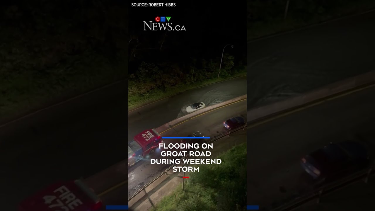 Flooding on Groat Road during weekend storm