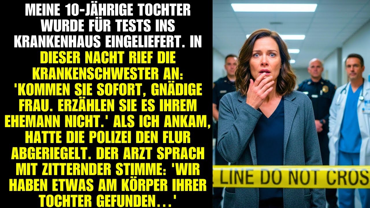 MEINE 10-JÄHRIGE TOCHTER WURDE FÜR TESTS INS KRANKENHAUS EINGELIEFERT. IN DIESER NACHT RIEF DIE...