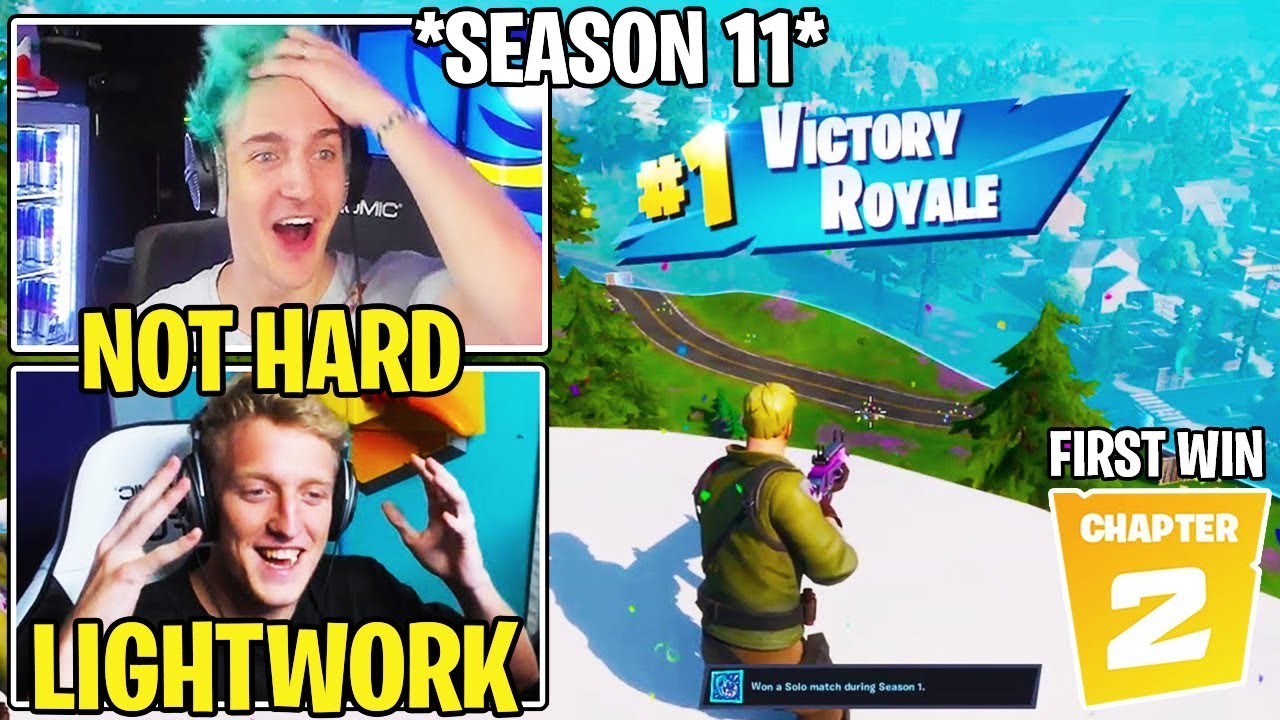 Ninja, Tfue & Streamers *FIRST* Victory Royale in Fortnite SEASON 11 (Chapter 2 - Season 1)!!