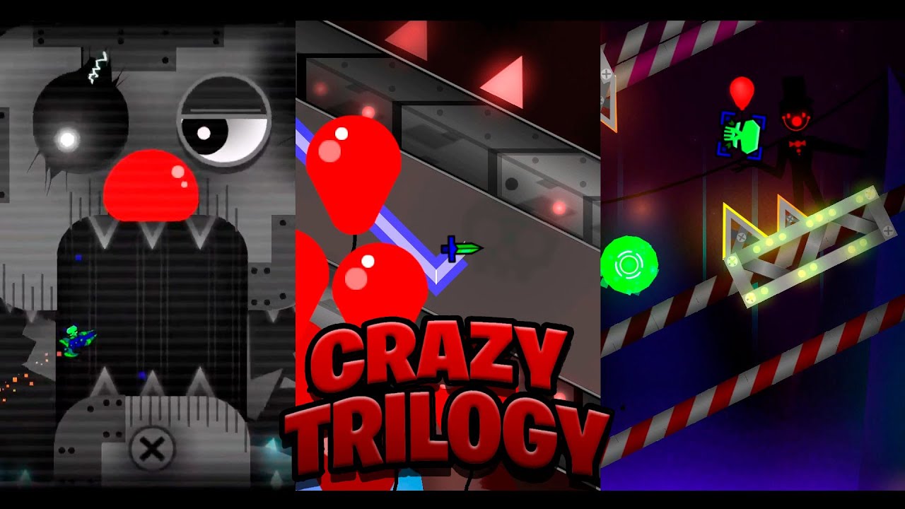 Трилогия CraZy от DavJT (CraZy, CraZy II и CraZy III) Игровой процесс Geometry Dash от Gumper YT