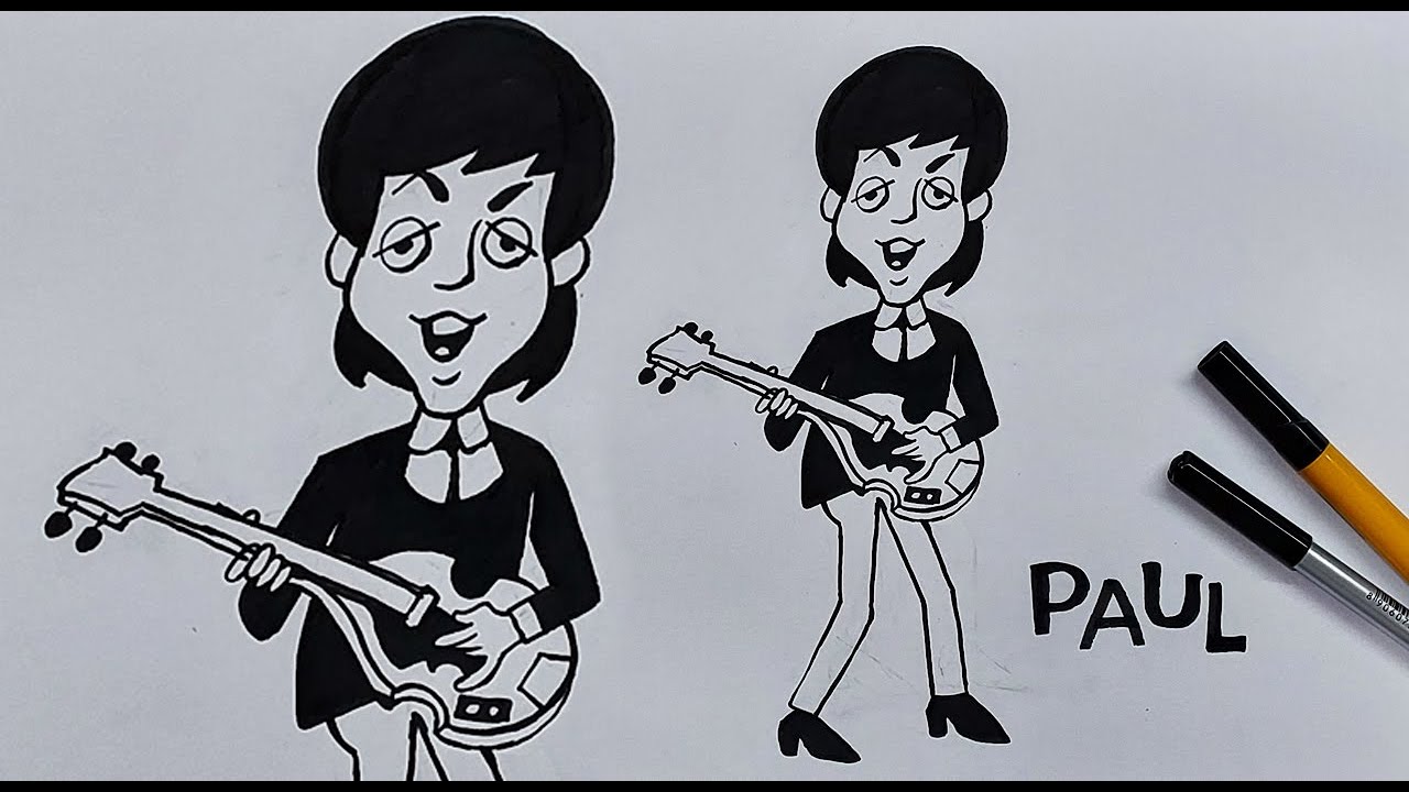 How to draw Paul McCartney EASY | The Beatles#artbybattu