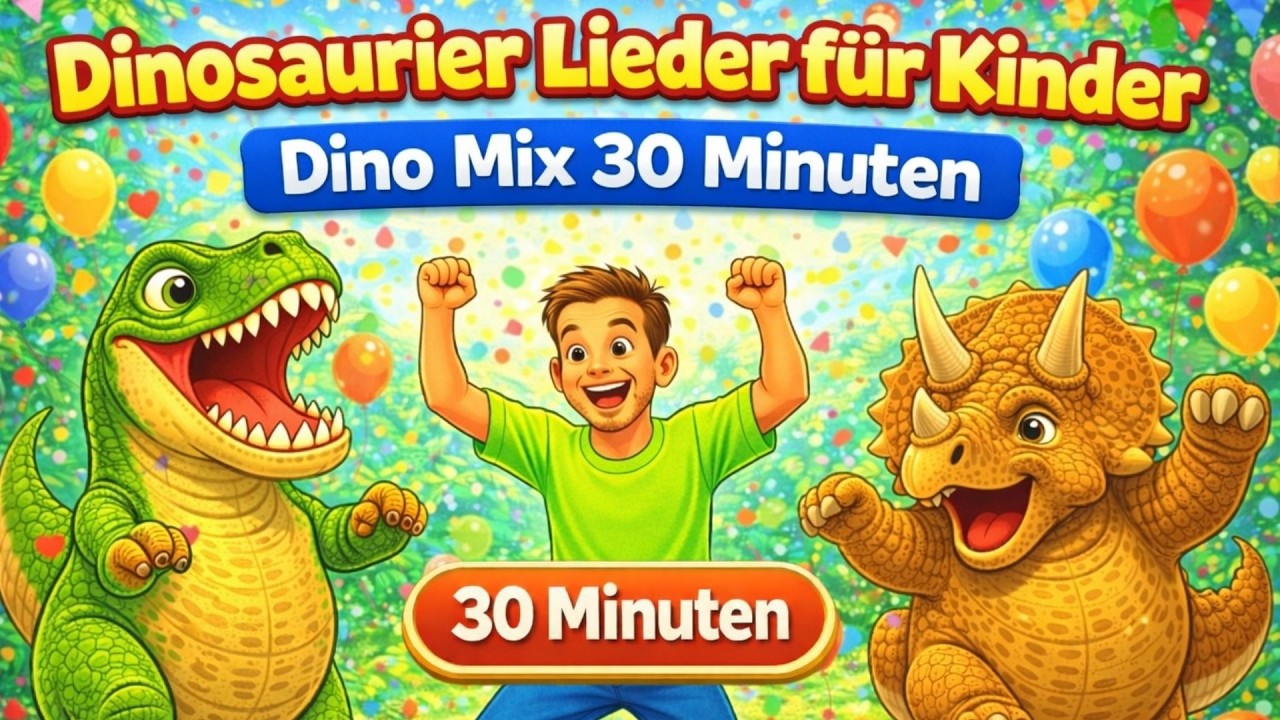 Dinosaurier Lieder für Kinder 🦕 Dino Mix 30 Minuten 🦖  Die besten Dino Songs für Kindergarten