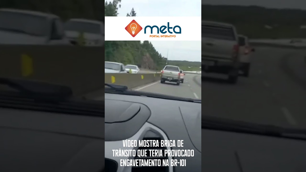 V&iacute;deo mostra briga de tr&acirc;nsito que teria provocado engavetamento na BR-101