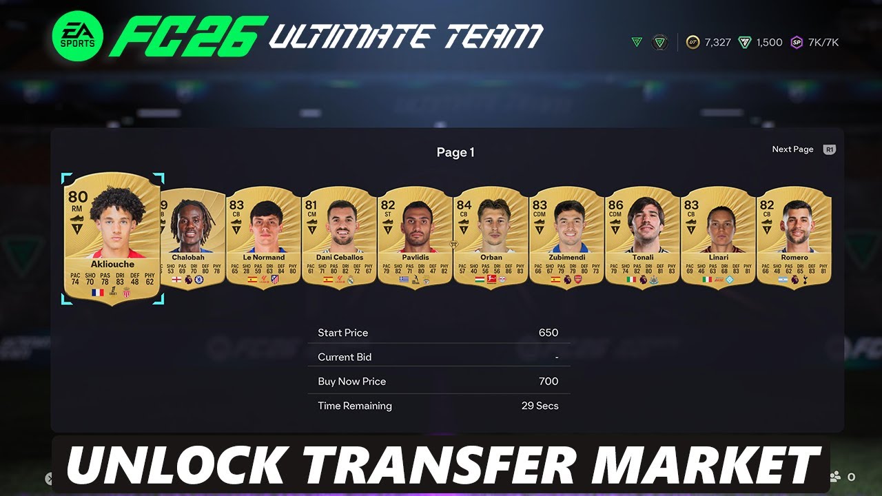 Как открыть трансферный рынок в FC 26 Ultimate Team (FUT)