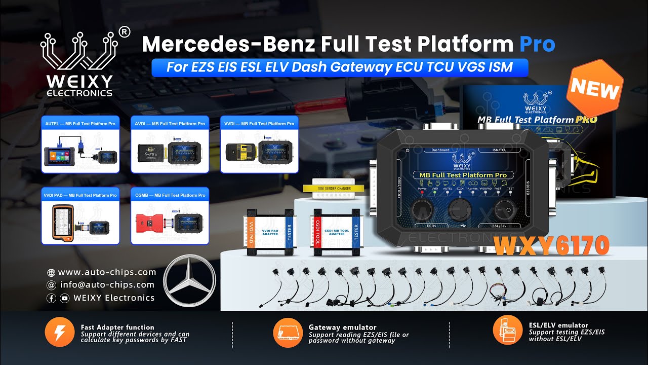 Mercedes-Benz Full Test Platform Pro for EZS EIS ESL ELV Dash Gateway ECU TCU VGS ISM