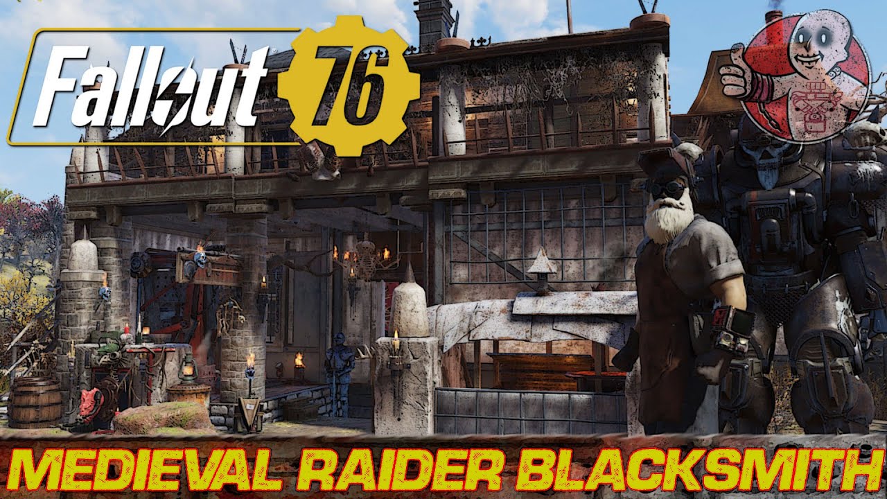 Fallout 76 Camp Build - Medieval Raider Blacksmith - By Nux